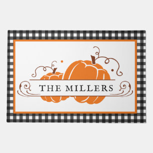 Two Pumpkins Personalized Doormat