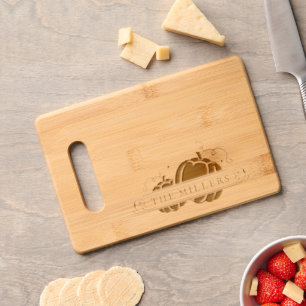 Two Pumpkins Personalized Engraved Cutting Board