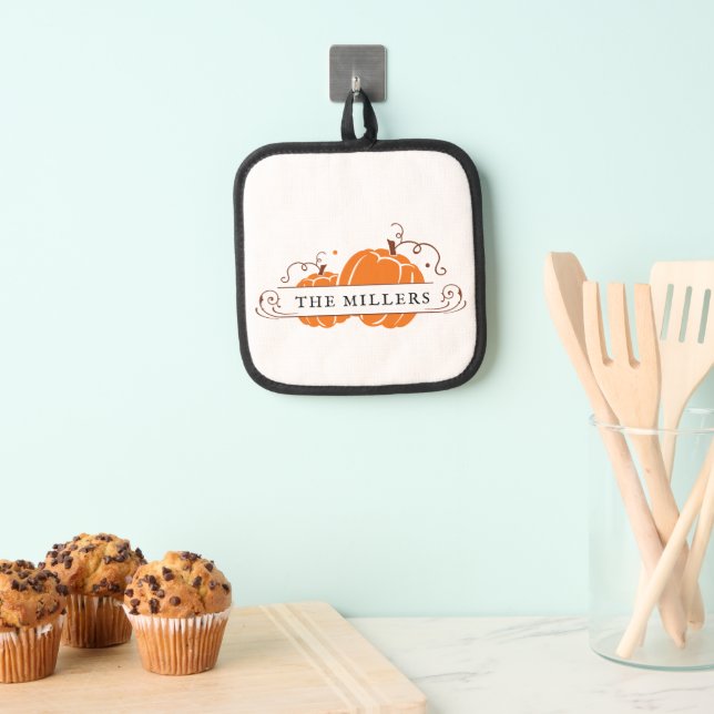 Two Pumpkins Personalized Pot Holder (Insitu(Hanging))