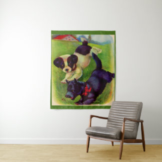 two puppies, one a Scottie dog print Tapestry