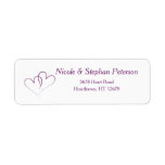 Two Purple Hearts Intertwined Label at Zazzle