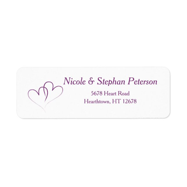 Two purple Hearts intertwined Label (Front)