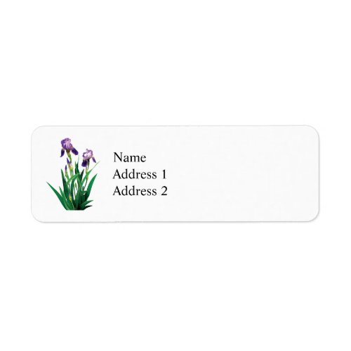 Two Purple Irises Label