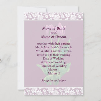 Two Purple Tulips Wedding Invitation Set