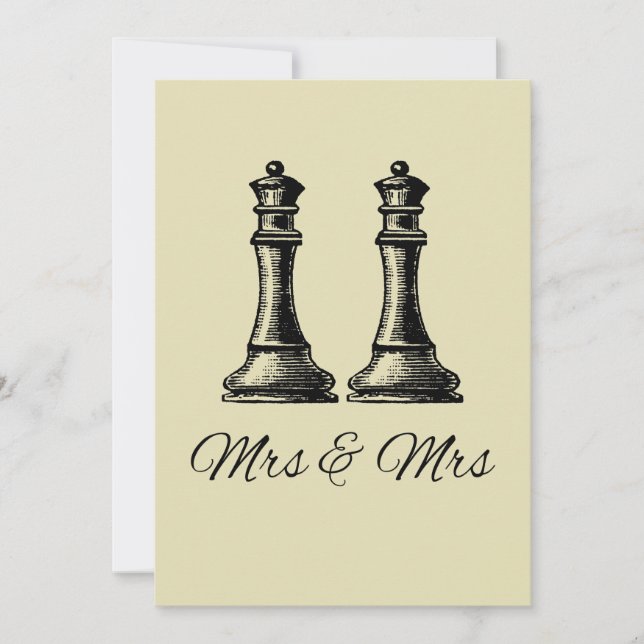 Two Queens Lesbian Wedding Invitation (Front)