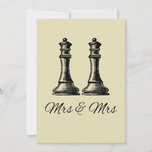 Two Queens Lesbian Wedding Invitation