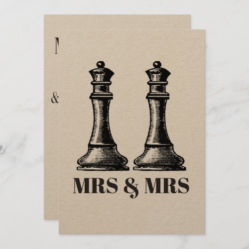 Two Queens Lesbian Wedding Invitation