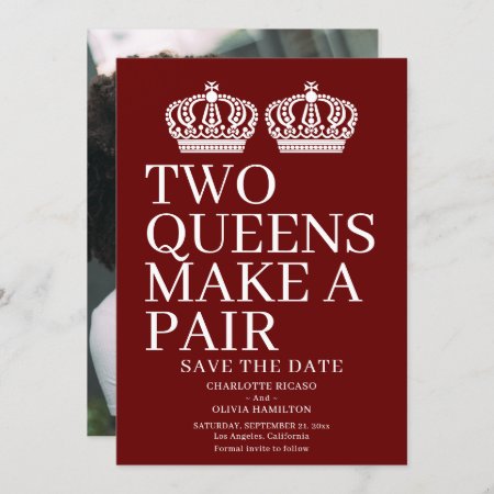 Two Queens Make A Pair Gay Lesbian Wedding Announcement