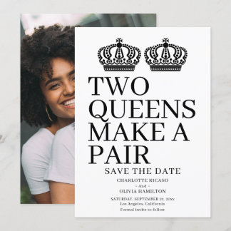 Two Queens Make A Pair Gay Lesbian Wedding Announcement