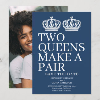 Two Queens Make A Pair Gay Lesbian Wedding Announcement