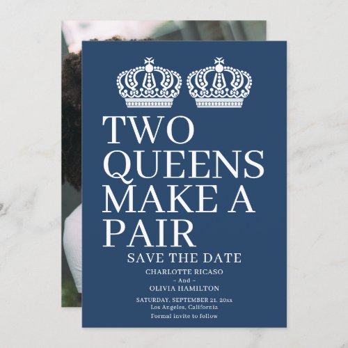 Two Queens Make A Pair Gay Lesbian Wedding Announcement