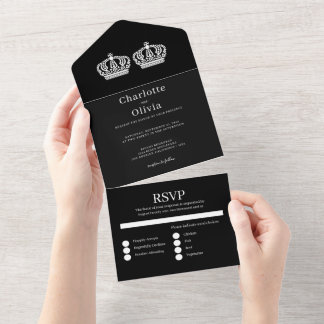 Two Queens Make A Pair Gay Wedding All In One Invitation