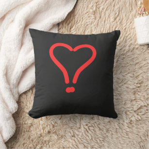 Two Question Marks Heart Shaped Throw Pillow
