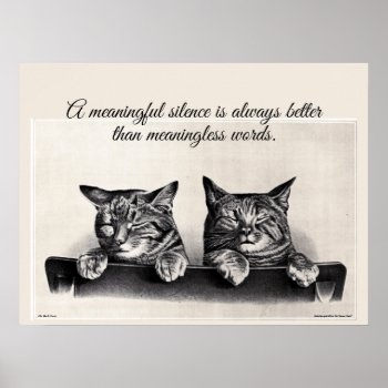 Two Quiet Zenful  Cats  Vintage Photo  Silence Poster by randysgrandma at Zazzle