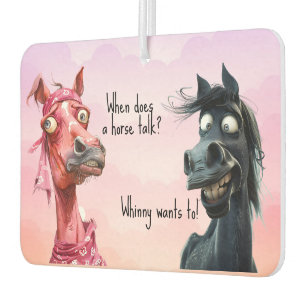 Two Quirky Horse Joke Black Pink Air Freshener