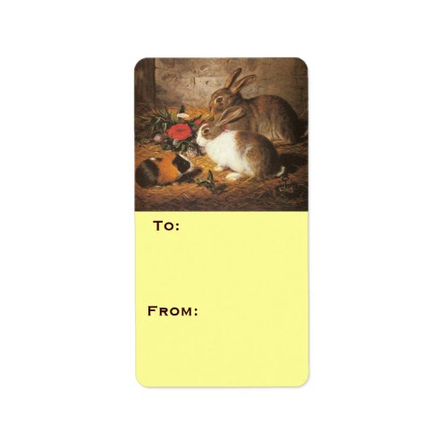Two Rabbits and a Guinea Pig Label