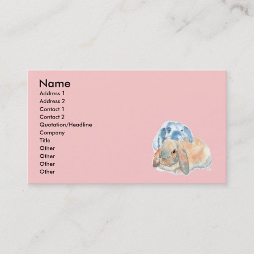 Customizable Two Rabbits Business Cards