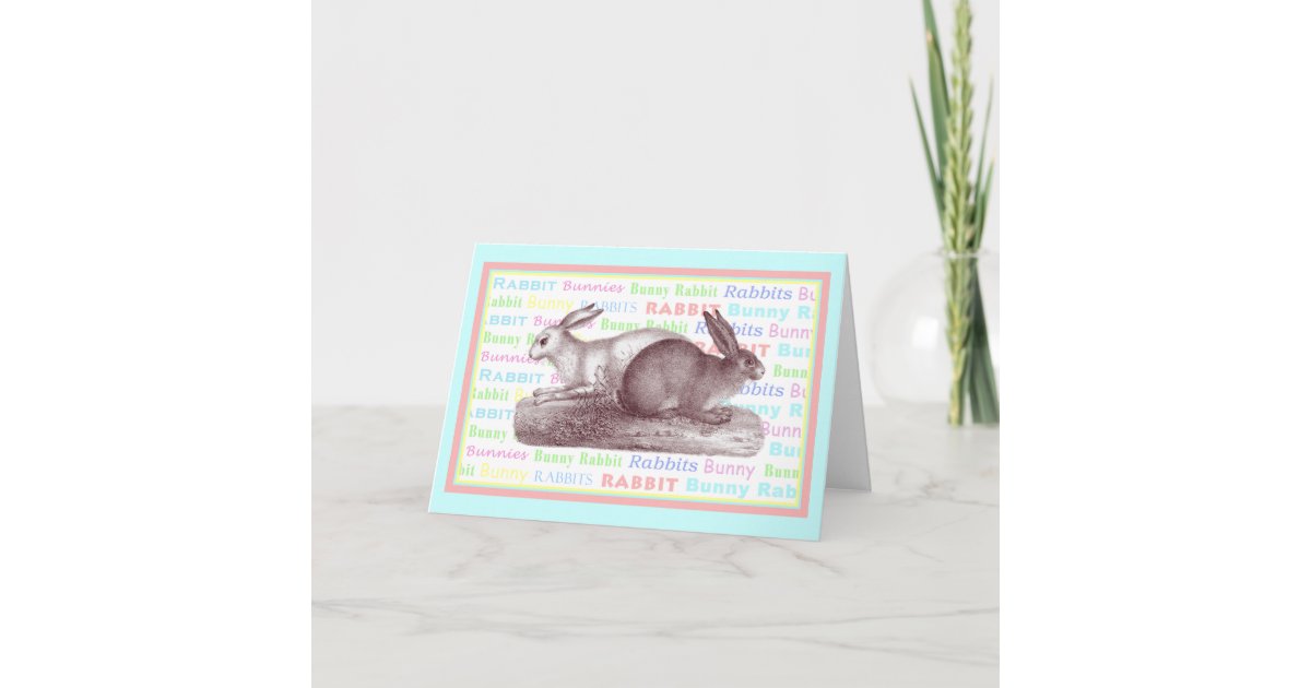Two Rabbits Card - For Rabbit Lovers | Zazzle
