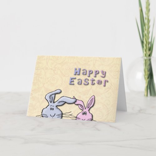 Two Rabbits Easter Holiday Card