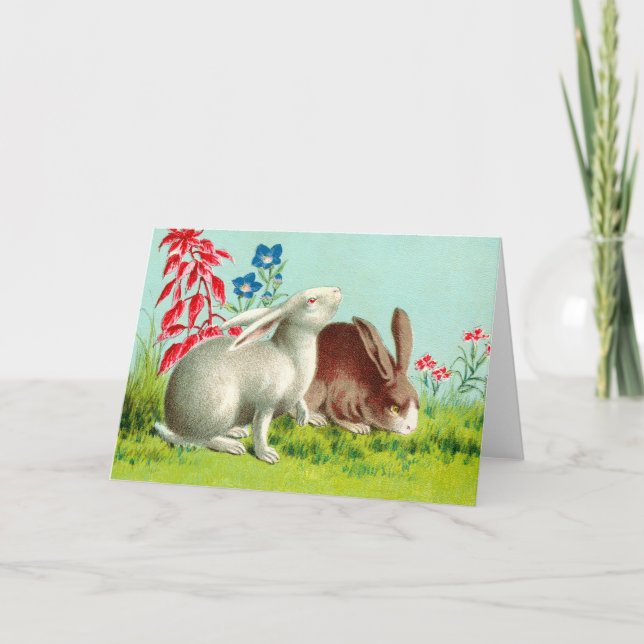 Two rabbits holiday card (Front)