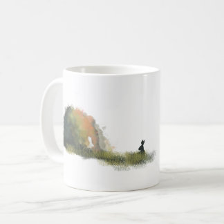 Two Rabbits in a field Coffee Mug