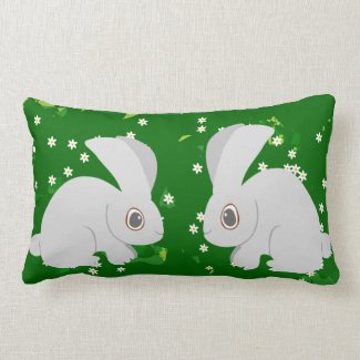 Two Rabbits Lumbar Pillow