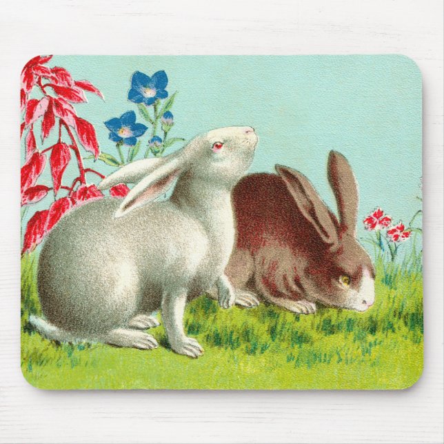 Two rabbits mouse pad (Front)