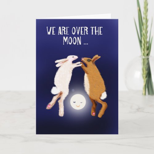 two rabbits over the moonnew baby announcement