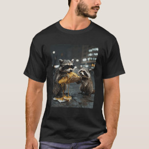 Two Raccoons Eating Cheesy Taco Trash Panda Street T-Shirt
