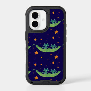 Two Raccoons in a Pea Pod Whimsical Folk Art iPhone 17 Case