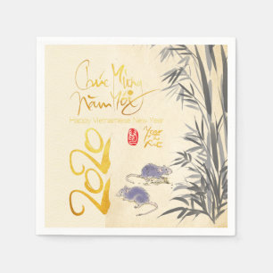 Two Rats Bamboo Vietnamese New Year 2020 Party PN Napkins