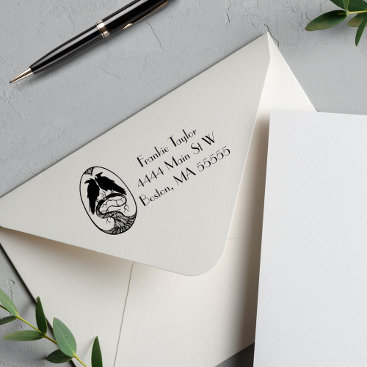 Two Ravens Illustration  Personalized Self-inking Stamp