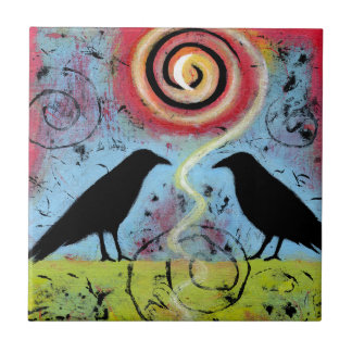 Two Ravens Reflect Ceramic Tile
