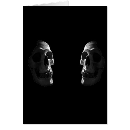 Two real smiling skulls cards (Front)