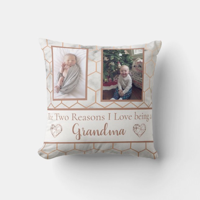two reasons i love being a grandma personalized throw pillow (Front)