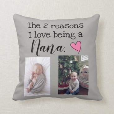 two reasons i love being a nana personalized throw pillow