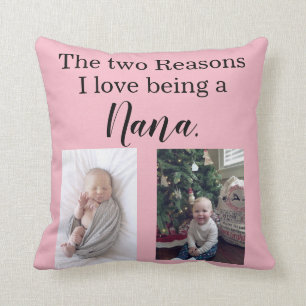 two reasons i love being a nana personalized throw pillow