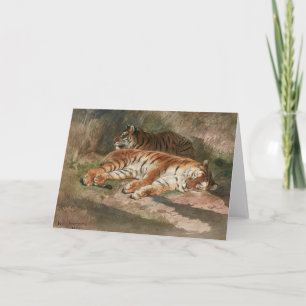 Two Recumbent Tigers Rosa Bonheur Card