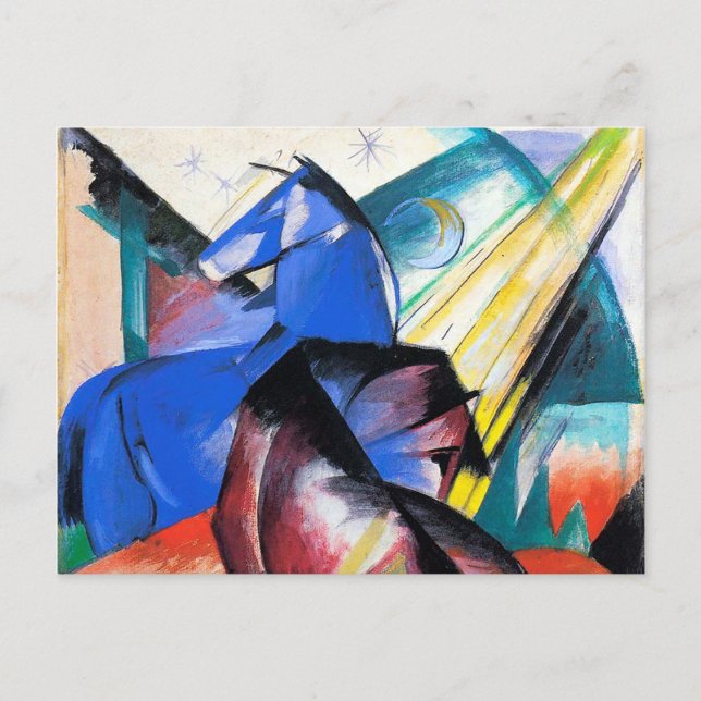 Two red and blue horses by Franz Marc Postcard (Front)