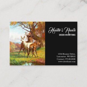 Two Red And White Deer In The Forest Hunting Business Card