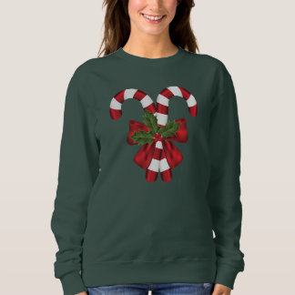 Two Red And White Festive Candy Canes Sweatshirt