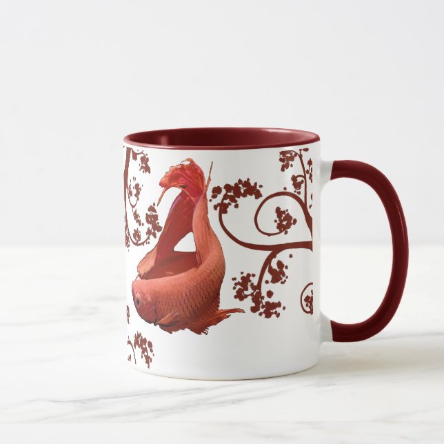 Two Red Bettas Mug (Right)