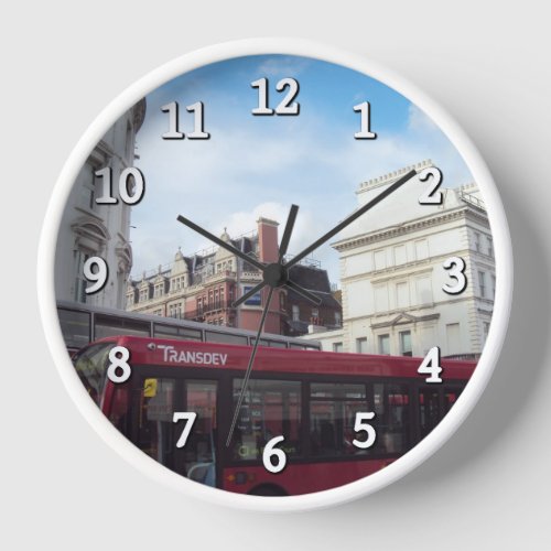 Two Red Buses Neck_To_Neck London Clock