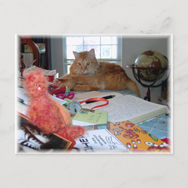 Two red cats postcard (Front)