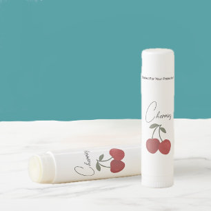 Two Red Cherries Illustration Cute Fruit Art Lip Balm