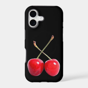 Two Red Cherries On Black iPhone 17 Case