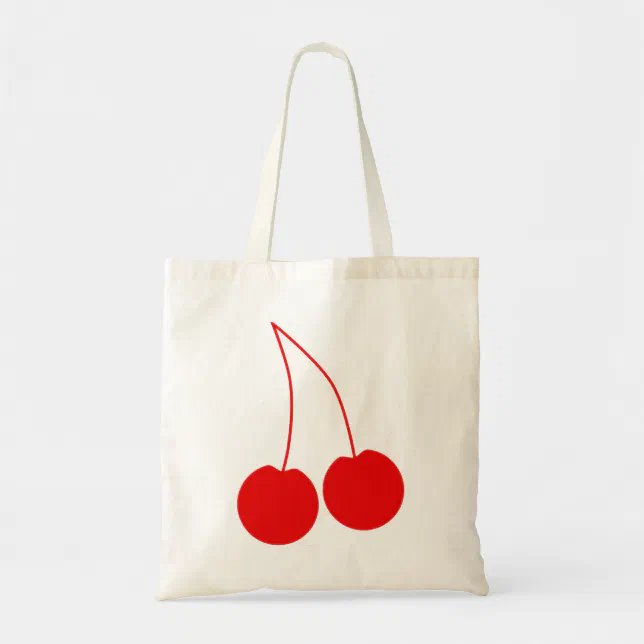 Two Red Cherries. Tote Bag | Zazzle