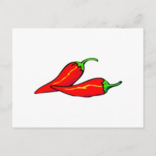 Two Red Chili Peppers on Side Postcard