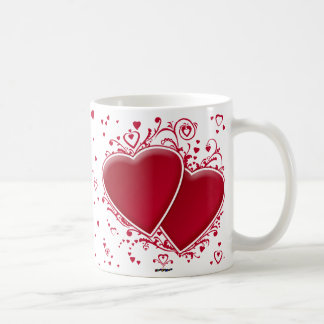 Two Red Hearts For Valentine's Day Coffee Mug