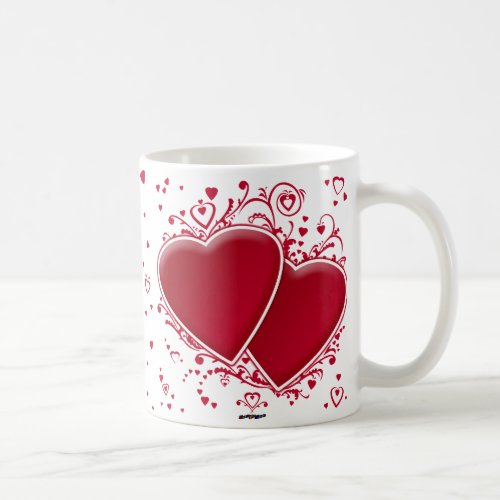 Two Red Hearts For Valentines Day Coffee Mug